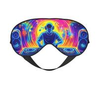 Neón Beat - Antifaz para dormir con estampado UV con correa ajustable, cómoda cubierta para los ojos para viajes, yoga, siestas, dormir y relajarse