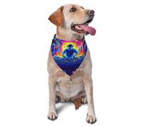 Neon Beat - Bufanda triangular para mascotas con estampado UV para perros y gatos, bandana ajustable para mascotas y sesiones de fotos