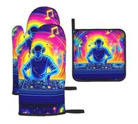 Neon Beat - Guantes de cocina coloridos resistentes al calor, resistentes al calor, lindos artículos de panadero, regalos de cocina para amantes de la cocina, cocineros y madres