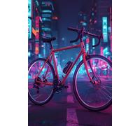 Neon Bike in the City Lined Daily Journal - Urban Notebook for Writing, Reflection & Creativity