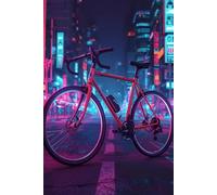 Neon Bike in the City Lined Daily Journal - Urban Notebook for Writing, Reflection & Creativity