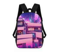 Neon Cityscape Vibrant Urban Landscape -4 Mochila Infantil, Mochila Escolar De Gran Capacidad Para Estudiantes, Mochila Para Libros, Mochila Para Niños, Niñas, Adultos Y Adolescentes 17inch