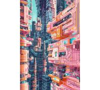 Neon Constructs: A Cyberpunk Dot Grid Notebook (6x9, 200 Pages): Futuristic Journal for Sketching, Planning, and Creative Coding