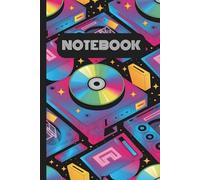 Neon Data Grid Notebook - Retro Futuristic Journal with Cassette Tapes, CDs & Digital Vibes from the 90s: Bold Graph Paper Notebook Inspired by Y2K Aesthetic, Vaporwave Culture & Vintage Tech