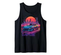 Neon Dreams: Coche deportivo japonés de los años 90 MR2 en Cyberpunk City Camiseta sin Mangas