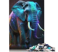 Neon Elephant Rompecabezas Imposible,desafío for Adults Entretenimiento Creativo 1000 Piezas Obra De Arte De Juego De para Adultos, Regalos A Partir De 14 Años 1000pcs (75x50cm)