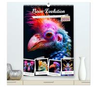 Neon-Evolution - Fluoreszierende Fantasietiere der KI-Welt (hochwertiger Premium Wandkalender 2026 DIN A2 hoch), Kunstdruck in Hochglanz: Glimmende Kreaturen: Neon-Evolution im Fokus