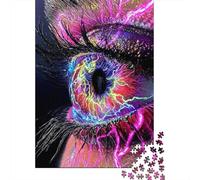 Neon Eye Rompecabezas Psychedelic Art 1000 Piezas de Papel Reciclado Adultos Y Mayores De 12 Años Divertido, Regalo y Actividad en Casa 38x26cm/1000pcs