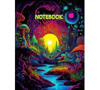 Neon Fantasy World Graph Paper Journal: 8.5 x 11 Inch Quad Ruled 5x5 Graph Notebook for Design, Mapping and Creative Projects | Glowing Magical Landscape Art | 120 Pages