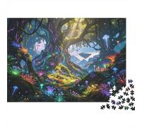 Neon Forest Adult Puzzles 1000Pc Reciclado Material Alien Forest Puzzle Juego Educativo Anti-Estrés Parent Child Game Props for Home 70x50cm/1000pcs