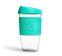 Neon Kactus Reusable Glass Coffee Cup 16oz (Turquesa)