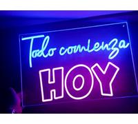 Neón led para boda con frase original - Recuerdo original para boda con texto Todo comienza hoy