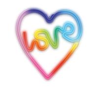 Neón LED RGB AMOR EN EL CORAZÓN Signo Luz USB LED Luz Hogar Luz Luz Nocturna Amor en Corazón Cambio de Color en el Control Remoto Luces Decorativas de Pared Dormitorio Decoración