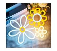 Neón Letreros luminosos de neón con forma flor, hechos a mano, ideales para postres o habitaciones infantiles, 34 x 33,6 cm