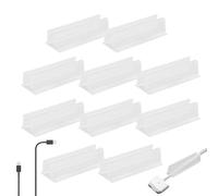 Neon Light Mounting Clips - 10 Pack Transparent Rope Brackets, Self-Adhesive Cable Holders, Waterproof LED Strip Supports | Practical Wall For Home Decor, Holiday Lighting, Kitchen Cabinets, Bedroom