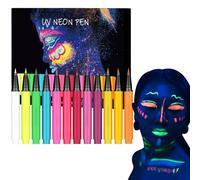 Neon Liquid Eye Liner, Rainbow Glow Eye Liners, 12 Colors Neon Makeup, Waterproof Neon Eyeliner, Smudge-Proof Graphic Liners, Neon Face Paint Makeup, Christmas Neon Eyeliner, Vibrant Eye Makeup