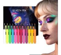 Neon Liquid Eye Liner - Rainbow Neon Eyeliner | Waterproof Neon Eyeliner 12 Colors Eye Liner Set Eyeliner Bright Neon Eye Liner Rainbow Liquid Eyeliner For Christmas