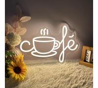 Neon mural de café, 40 x 26,8 cm, letra luminosa, letrero, decoración de neón, personalizable, amor neón led para fiestas, boda, regalo de cumpleaños, solicitud de boda de San Valentín