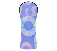 Neon Ocean Blu Ray Circle Purple Golf Club Head Covers Premium Leather Accessories with Number Tag for Woods and Driver Fairway Hybrid Putter Cover