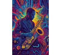 Neon Sax: A Jazz Journal of Fire and Flow: 6x9 Blank Notebook - Electric Jazz Aesthetics for Musicians, Creators, and Dreamers