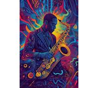 Neon Sax: A Jazz Journal of Fire and Flow: 6x9 Blank Notebook - Electric Jazz Aesthetics for Musicians, Creators, and Dreamers