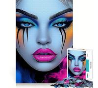 Neon Siren︰ Diosa con Glamour Rompecabezas para Adolescentes 1000 Piezas Recall Boost Gentle Leisure Clean Cut Santa Wish List (50x75cm)