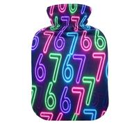 Neon Six Seven - Bolsa de agua caliente con cubierta suave, bolsas de agua caliente de 1 litro para dolor muscular, bolsa de calor para dolores musculares