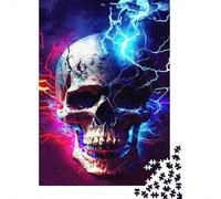 Neon Skull Rompecabezas Electric Storm 1000 Piezas Papel Reciclado Adultos Y Mayores De 12 Años Rompecabezas Juego Educativo para Relajarse Excelente Idea De Regalo 38x26cm/1000pcs