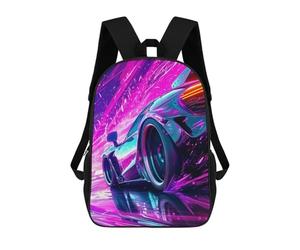 Neon Speed Future Racing Car Mochilas Escolares De Moda Para Papelería, Impermeables, Informales, Para Hombres, Mujeres Y Adolescentes 17inch