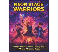 Neon Stage Warriors: 50 Epic Fantasy Concert Coloring Pages of Music, Magic & Battle for Teens, Adults & Pop Culture Fans - 8.5 x 11 Large Print