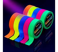 Neon Tape [10 Rollos] Cinta Adhesiva,UV Fluorescente Luz Negra, Neón Gaffer Tape, Glow In The Dark, Blacklight, 5 Colores, 15MM*5M Por Rollo, Para Suministros De Fiesta De Luz Negra Para Halloween