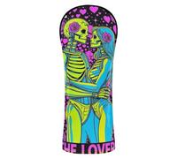 Neon The Lovers Tarot Card Skeleton Art - Fundas de cuero de primera calidad con etiquetas intercambiables para Fairway Wood Hybrid