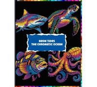 Neon Tides- The Chromatic Ocean: A Vibrant Underwater Coloring Book for Adults with Neon Sea Creatures, Dolphins, Whales, Turtles & More