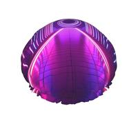 Neon Tunnel Vision - Gorro de ducha impermeable de doble capa para mujeres y hombres, protección del cabello para baño, máscaras faciales, spa