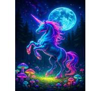 Neon Unicorn Magic Notebook - 8.5x11 Fantasy Lined Journal: Glow-in-the-Dark Style Unicorn Writing Notebook for Journaling, School Notes, Ideas & Creative Writing
