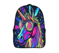 Neon Unicorn Mochila Niño, Mochila Niño 3D Resistente Al Agua, Mochilas Infantiles Mochila Preescolar Con Correa Para Jardín 40x28x16cm