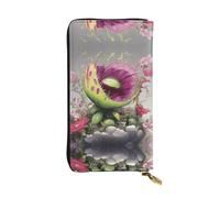 Neon Venus Flytrap - Cartera de piel con cremallera, bolsa de mano de 7.5 x 4.1 pulgadas de largo, múltiples compartimentos y gran capacidad, un buen regalo para amigos