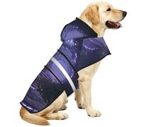 Neon Vine - Chubasquero impermeable para perros pequeños, medianos y grandes, con rayas reflectantes y correa ajustable para el vientre