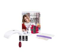 NÉONAIL 21 Days Basic Starter Set - Pintauñas Semipermanentes - Esmaltes Semipermanentes Para Uñas - Lampara Uñas Semipermanentes - Pintauñas - Gel Uñas - Lampara de Uñas - Top Coat y Base Coat - Kit