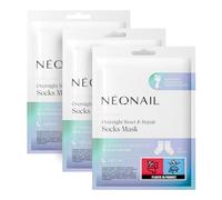 NÉONAIL 3 x Mascarilla para pies hidratante en forma de calcetines - Overnight Reset & Repair Socks Mask - mascarilla nutritiva para pies