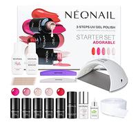 NÉONAIL ADORABLE Starter Set - Pintauñas Semipermanentes - Lampara Uñas Semipermanentes - Gel Uñas - Top Coat - Lampara de Uñas - Manicura - Base Coat - Colores Uñas - Kit - Unhas - Lima Uñas - UV/LED