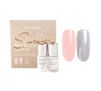 NÉONAIL Esmaltes Semipermanentes Para Uñas - Set UV Gel Uñas SPARKLING MATCH - Base Rosa 7,2 ml & Polvo Líquido 6,5 ml - Nail Art - Manicura - Pintauñas Semipermanentes
