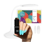 NÉONAIL Flexi Tips Set - Extensión de Uñas con 300 Tips Invisibles Ovalados, Lámpara LED y Base Flexi Tips - Uñas de Gel con Acabado Natural en Solo 20 Minutos