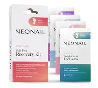 NÉONAIL Kit de cuidado de pies secos y agrietados - Soft Feet Recovery Kit - 4 productos - crema suavizante, gel exfoliante, crema talones, mascarilla regeneradora - 4 x 10 ml