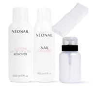 NÉONAIL Kit de Manicura con Acetona, Cleaner, Bomba y Pads sin Pelusa