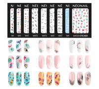 NÉONAIL Pegatinas al Agua para Uñas Set de 9 Láminas Nail Art