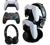 NEONOBS Soporte Universal para Auriculares y Mando 2 en 1 Soporte para Auriculares y Gamepad Controller Holder Stand para Mesa Compatible con PS4/PS5/Xbox Elite/Xbox 360
