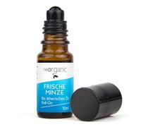 neoOrganic Aceite de menta ecológico Roll On - para dolores de cabeza y migrañas - Aceite aromático, aceite aromático de menta, aceite esencial para el cuidado aromático de viaje, 10 ml