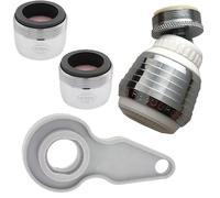 Neoperl Aireador de doble rosca de 1.2 GPM - 1.8 PCA que ahorra agua - Paquete económico para grifo de cocina, rociador/llave giratoria/llave de baño, flujo aireado de 4 artículos (rosa 1.2 GPM)