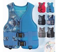 Neoprene Kayaking Jacket for Adults, Adjustable Water Sports Vest with High Flotation, Safety Buckle Closure for Swimming Kayaking Boating Surfing Paddle Boarding Activities(Blue 2,M45-60KG)